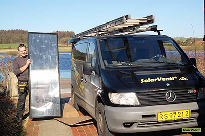 Solar air collector SV14 installation